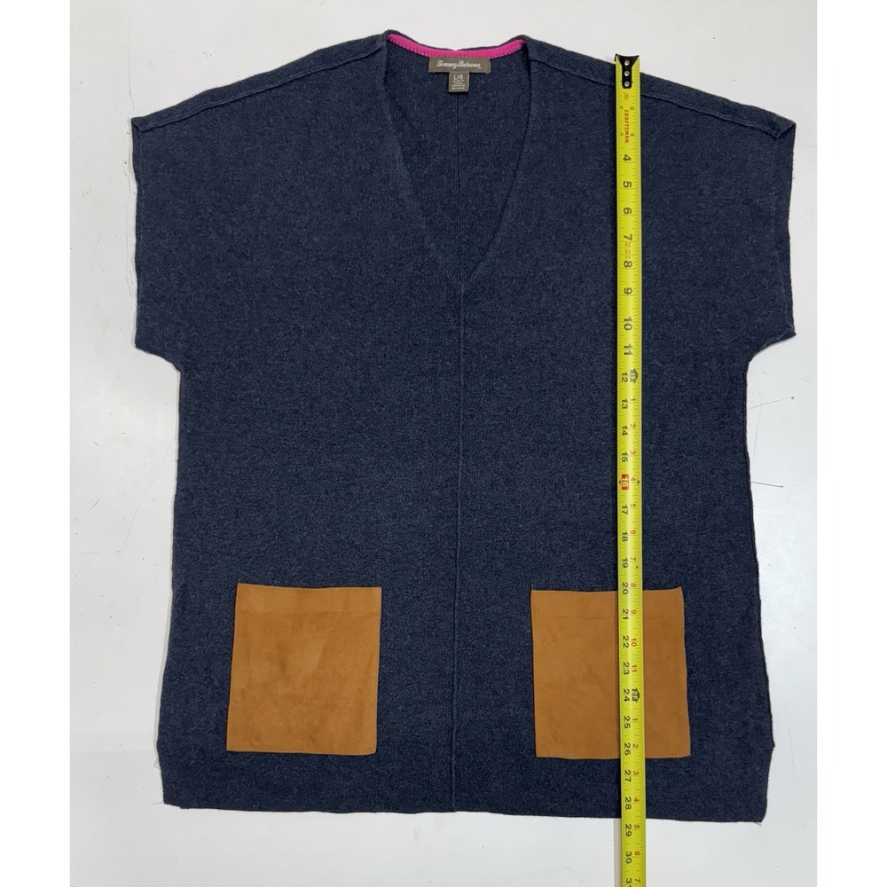 Tommy Bahama Women's Alpaca Merino Wool & Goat Suede Tunic Sweater Pockets Large